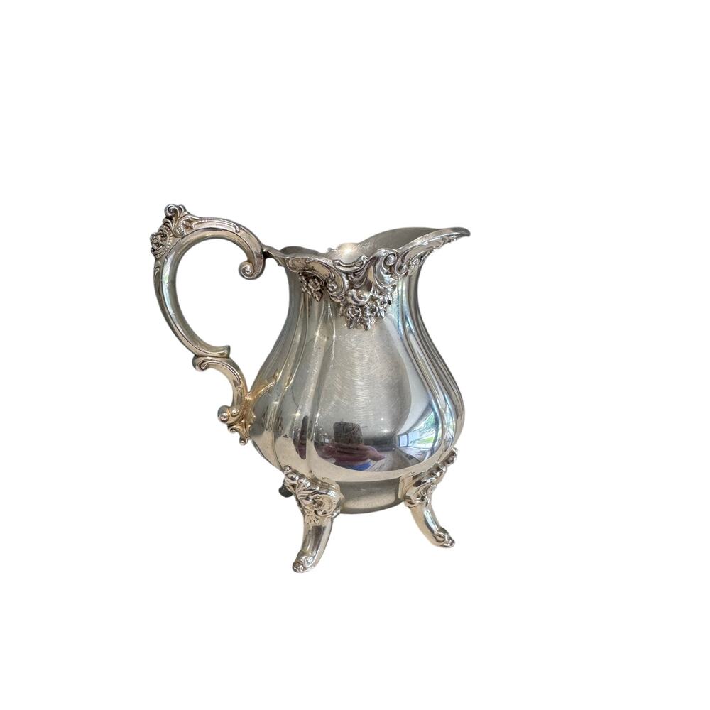 Vintage Wallace Baroque Silverplate Creamer 284 Ornate Rococo Style Footed - Picture 2 of 9